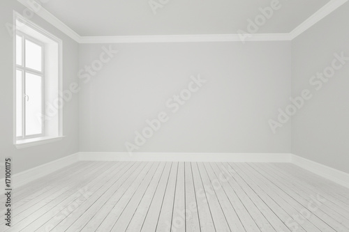 White Room with Hardwood Flooring and Window Detail