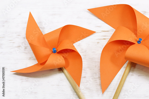 orange pinwheels in table photo