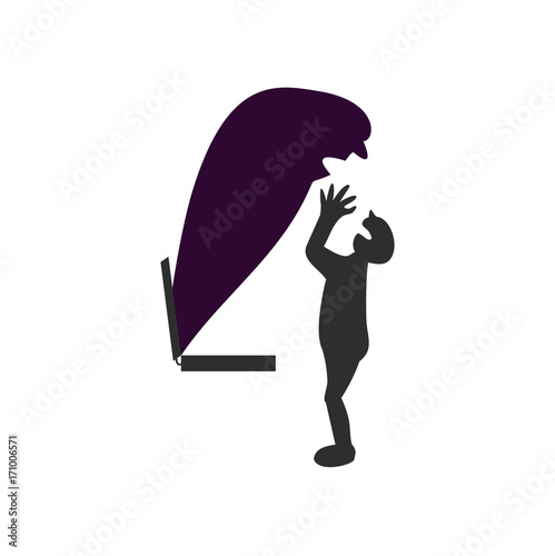 Cyber attack - simple stylized vector drawing