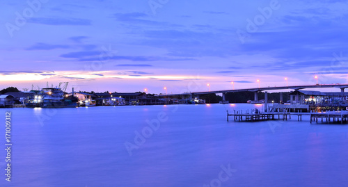 Wallpaper Mural Midnight blue and bridge over the river Torontodigital.ca