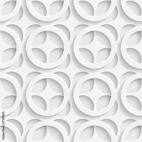 Seamless Circular Background. White Decorative Pattern