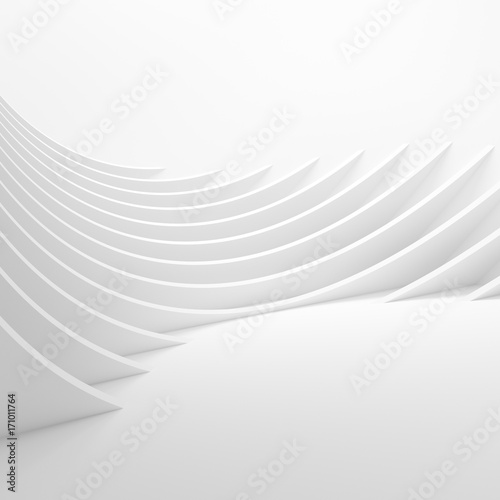 Fototapeta Naklejka Na Ścianę i Meble -  Abstract Architecture Background. 3d Rendering of White Circular Tunnel Building