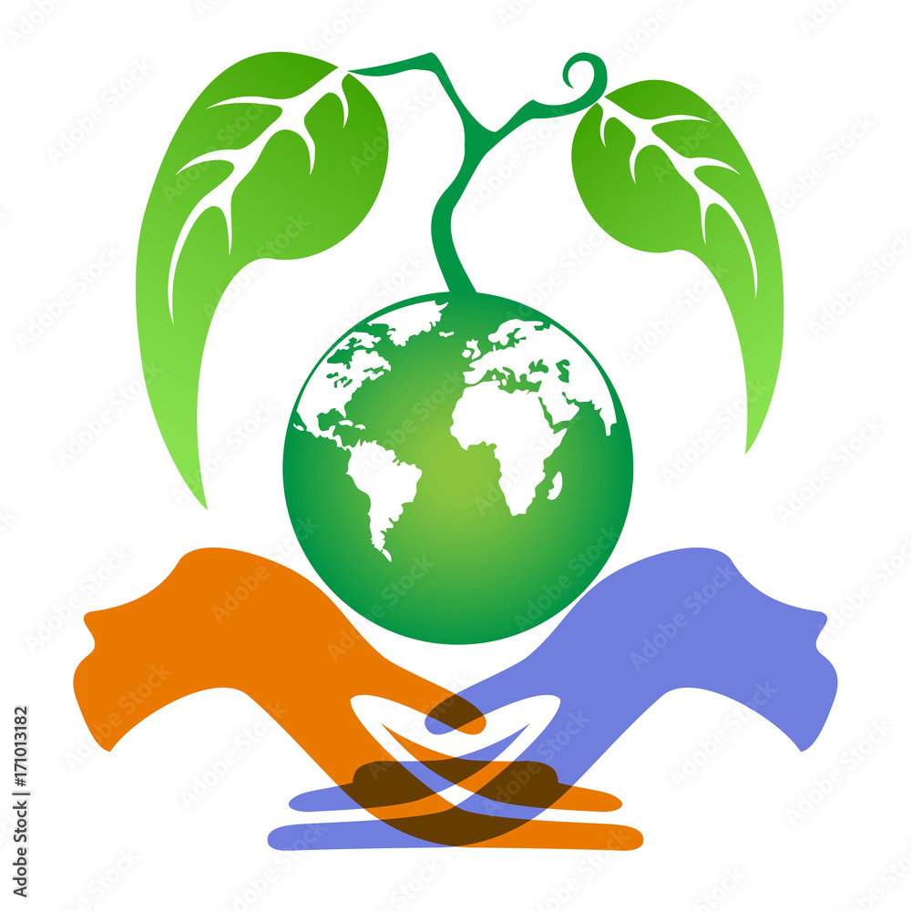 Fotografie hands holding earth plant