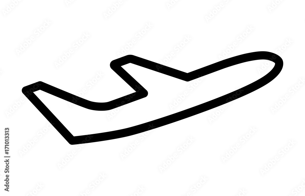 airline airplane or jetliner flight take off line art vector icon for ...