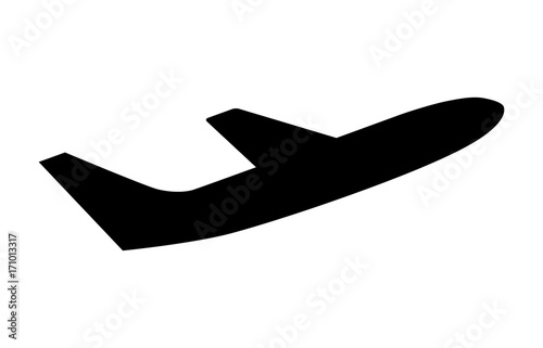 Airline airplane or jetliner flight take off flat vector icon for apps and websites