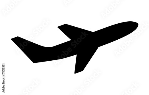 airline airplane or jetliner flight take off with two wings flat vector icon for apps and websites