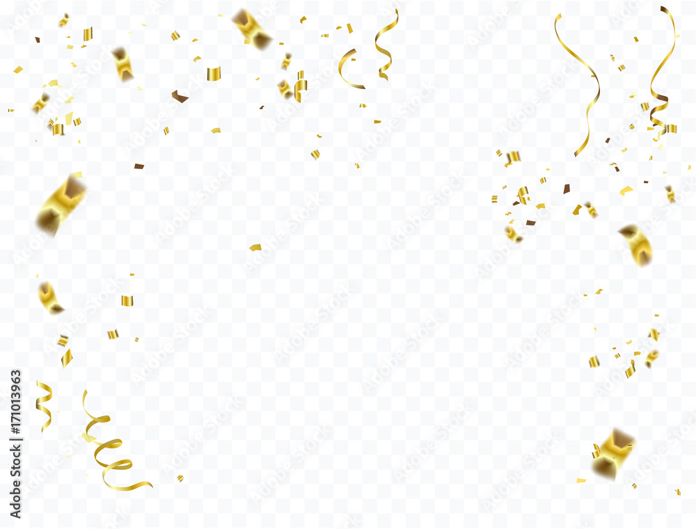 Gold confetti celebration background - obrazy, fototapety, plakaty 