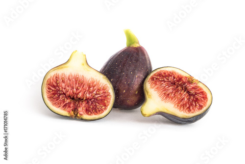 Composition of Mediterranean figs on isolated background