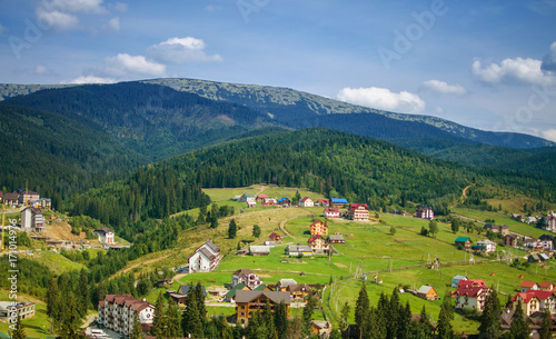 Comfortable houses in the Carpathian mountains,