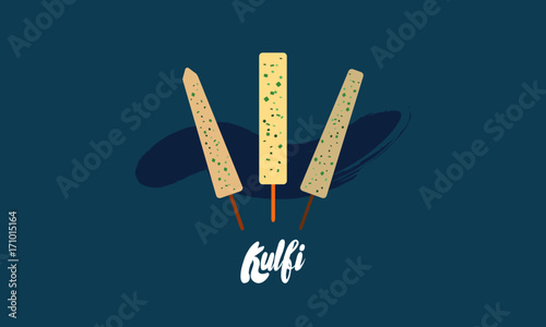 Flat Kulfi Ice Cream Vector Design