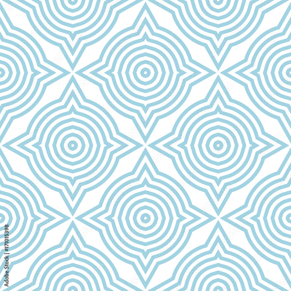 Geometric pattern for wallpapers. Blue and white seamless background