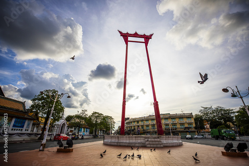 Giant Swing famous tourist spot in Bangkok, Thailand