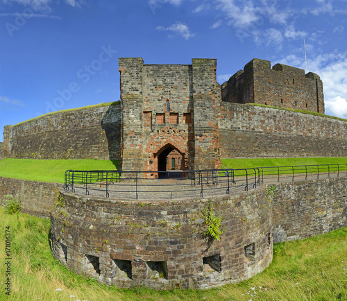 Carlisle Castle a Norman style motte and bailey fortress built in the eleventh century to secure the northern Border of England from Scottish Invasion photo