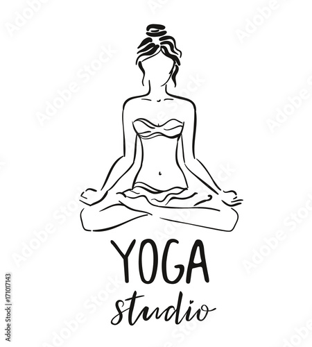 Vector illustration for an yoga studio