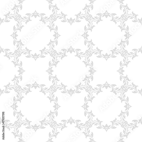 Seamless pattern with white and gray wallpaper ornaments