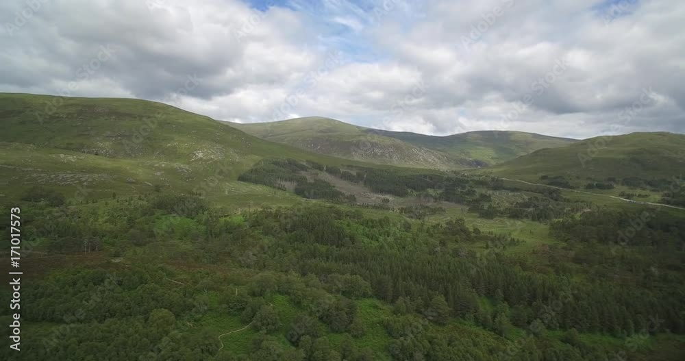 Aerial, Loch Beinn A' Mheadhoin At Glen Affric, Scotland - Native Version Aerial, Loch Beinn A' Mheadhoin At Glen Affric, Scotland - Native Version