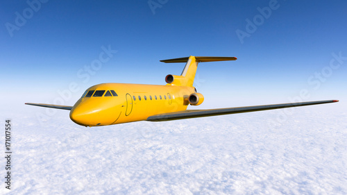 Fotografie airplane flying above the clouds