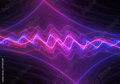 Purple lightning or sound wave visualisation