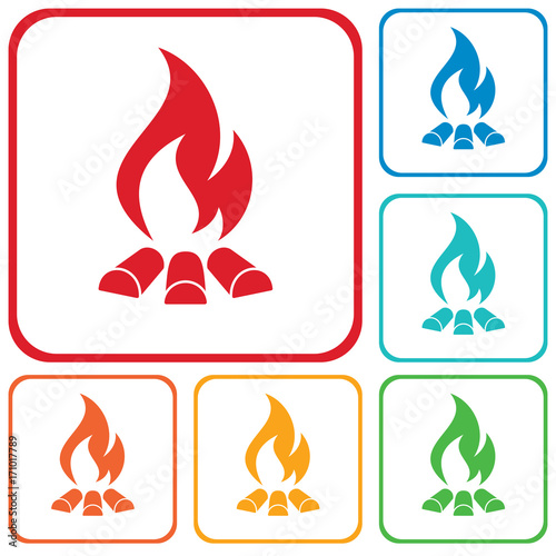 Campfire silhouette icon