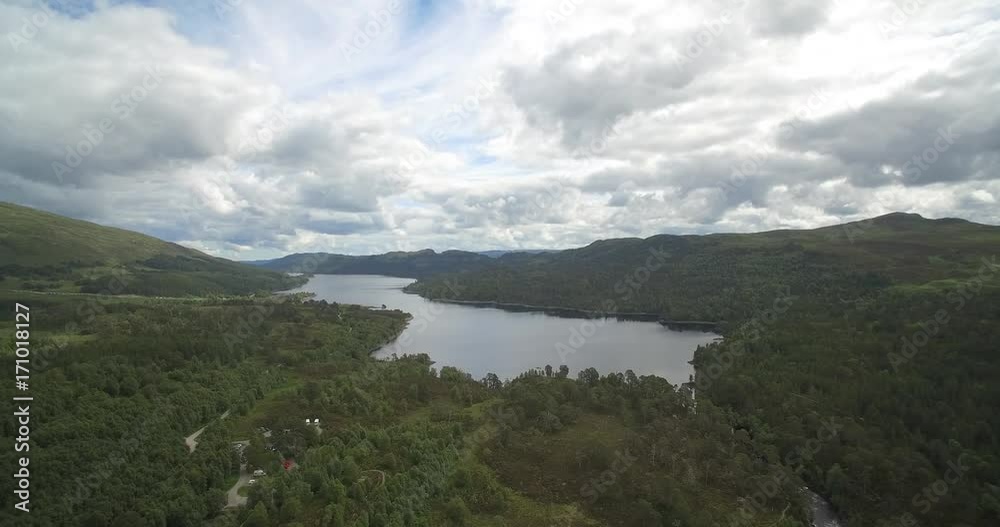 Aerial, Loch Beinn A' Mheadhoin At Glen Affric, Scotland - Native Version Aerial, Loch Beinn A' Mheadhoin At Glen Affric, Scotland - Native Version