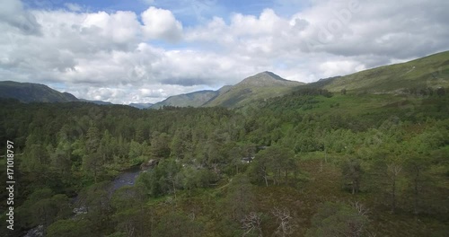 Aerial, Loch Beinn A' Mheadhoin At Glen Affric, Scotland - Native Version photo