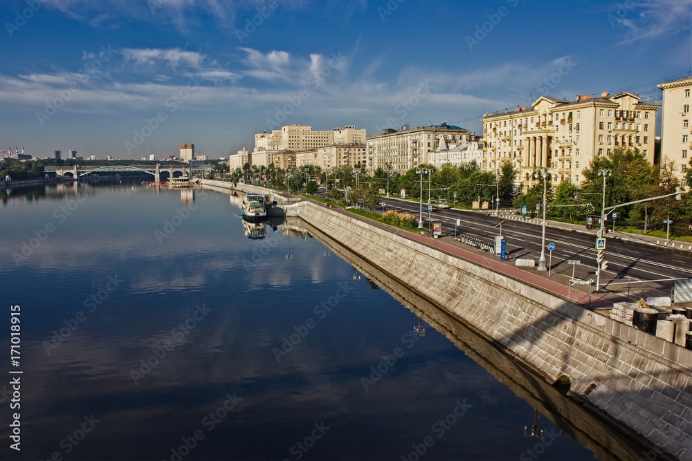 Embankments of the city of Moscow.
