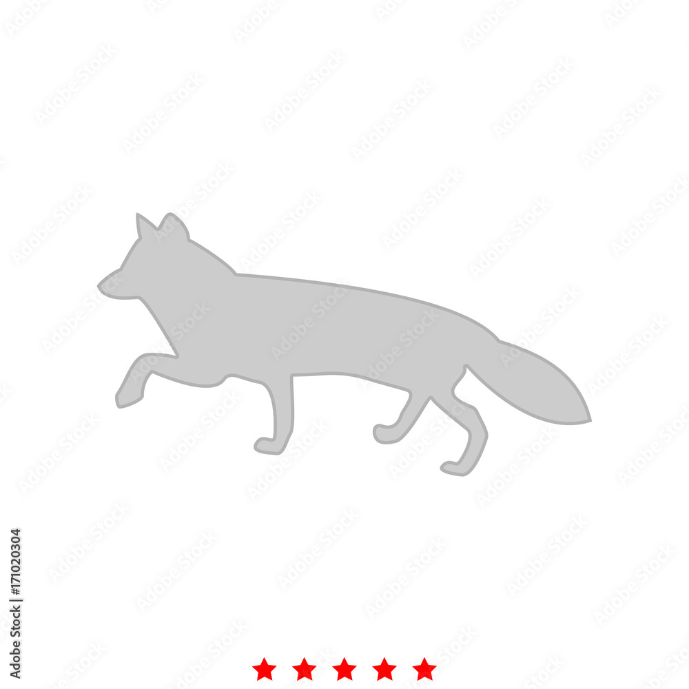 Fox of silhouettes it is icon . Fox of silhouettes it is icon .