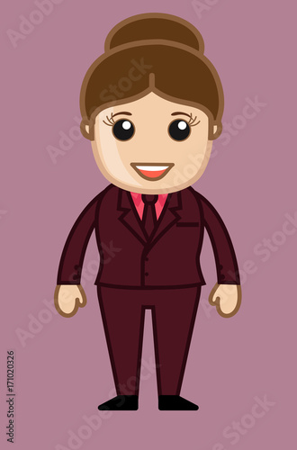 Laughing Indian Cartoon Businesswoman