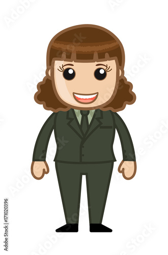 Laughing Cartoon Businesswoman