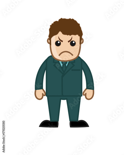 Aggressive Cartoon Businessman