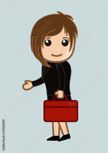 Modern Young Businesswoman Character