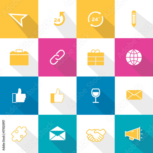 Flat Icon Set - Square