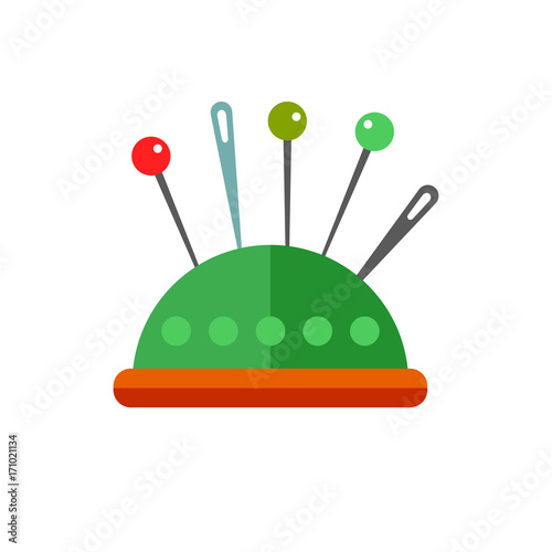 Pincushion with pins icon