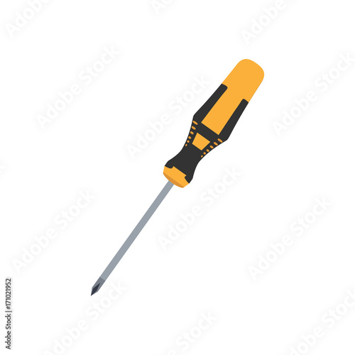 Screwdriver icon vector isolated illustration repair screw tool flat work symbol equipment industry