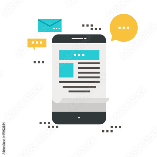  E-mail news, subscription, promotion flat vector illustration design. Newsletter icon flat
