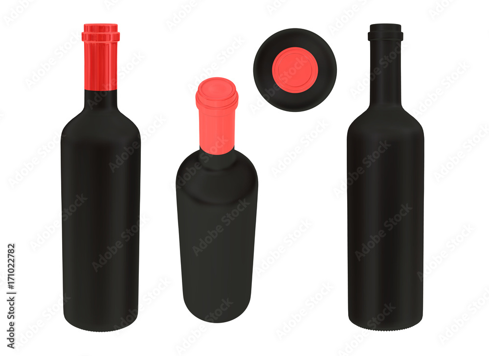 Black Wine Bottle Packaging with Red Cap Mockup for Design Project - Mock Up 3D illustration Isolate on White Background
Black Wine Bottle Packaging with Red Cap Mockup for Design Project - Mock Up 3D illustration Isolate on White Background