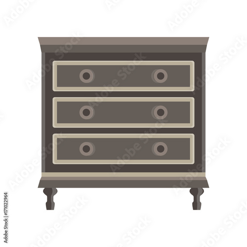 Drawer dresser vector room wardrobe cartoon isolated flat icon design cupboard decor dress furniture home