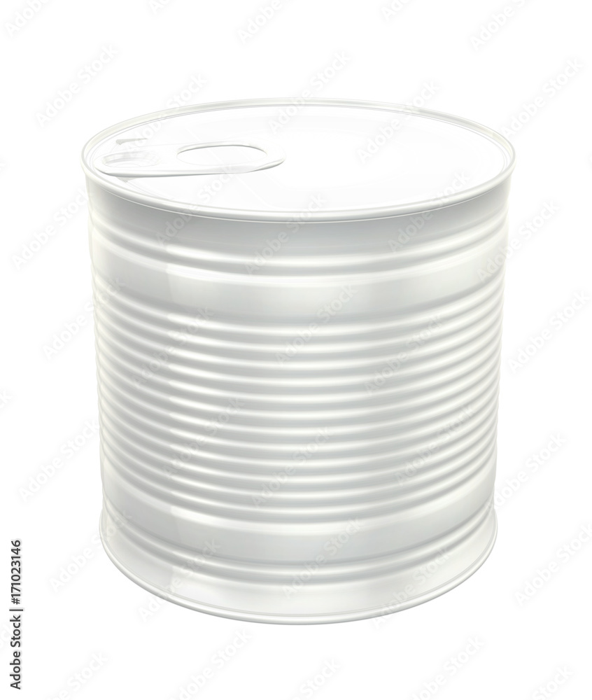 Obraz premium Tin Can Packaging Mockup for Design Project - Mock Up 3D illustration Isolate on White Background