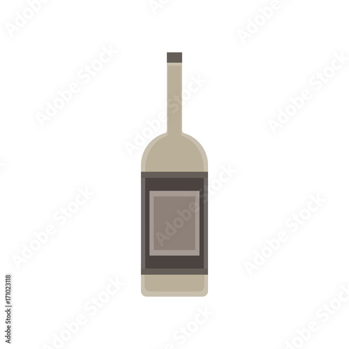 Wine bottle glass isolated alcohol background drink beverage winery vector design old shape