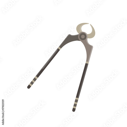 Vector nippers realistic set tool equipment service icon instrument object construction nail illustration