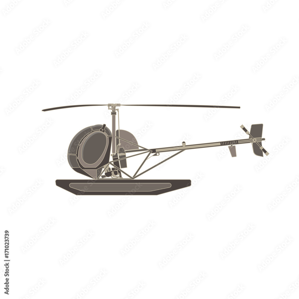Vector helicopter flat icon isolated. Aircraft side view illustration design aviation. Vector helicopter flat icon isolated. Aircraft side view illustration design aviation.