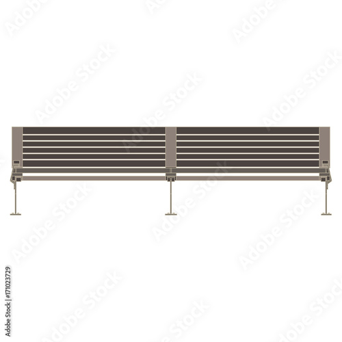Vector bench flat icon isolated. Street wooden design city illustration front view.