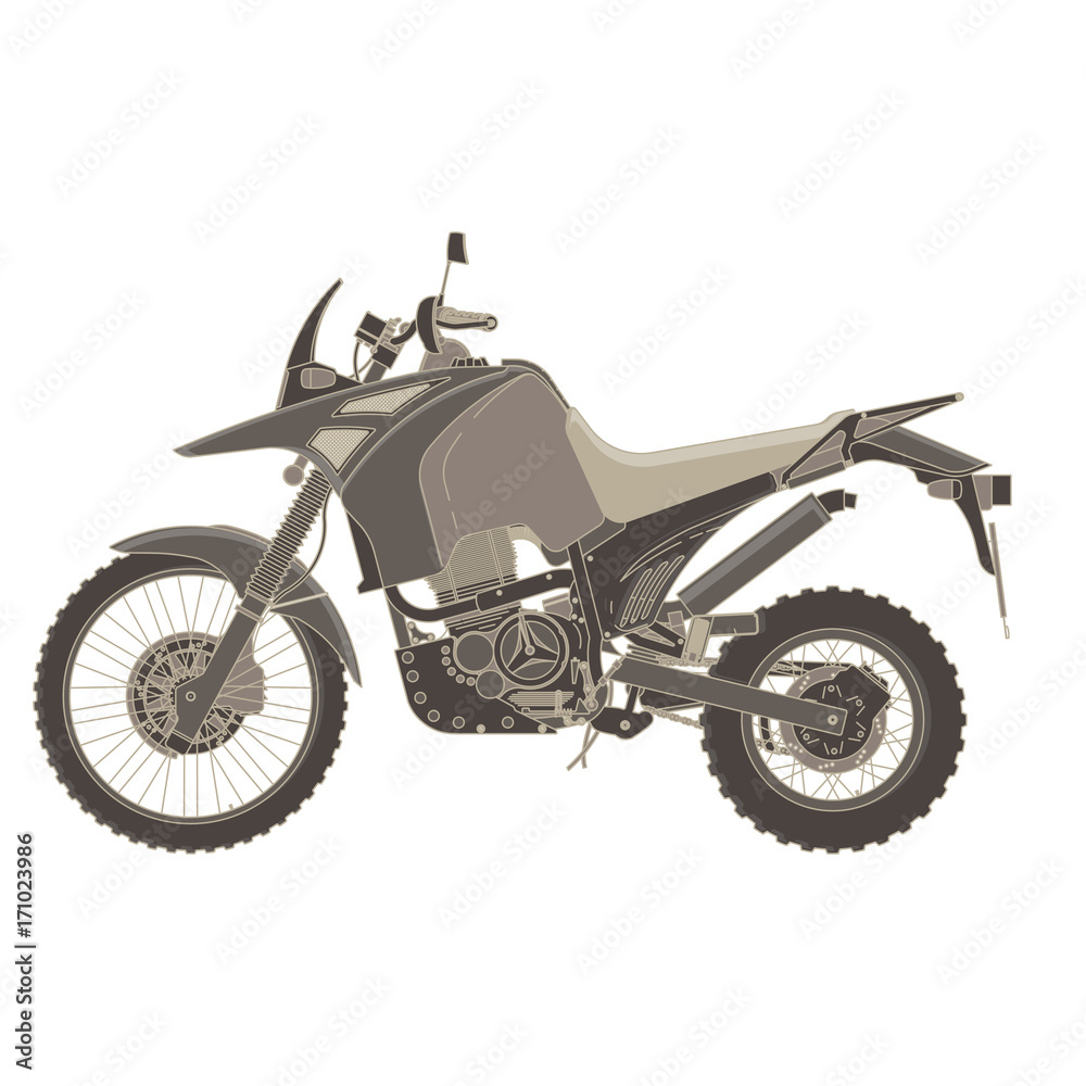 Vector motorbike flat icon isolated. Bike speed illustration design style. 