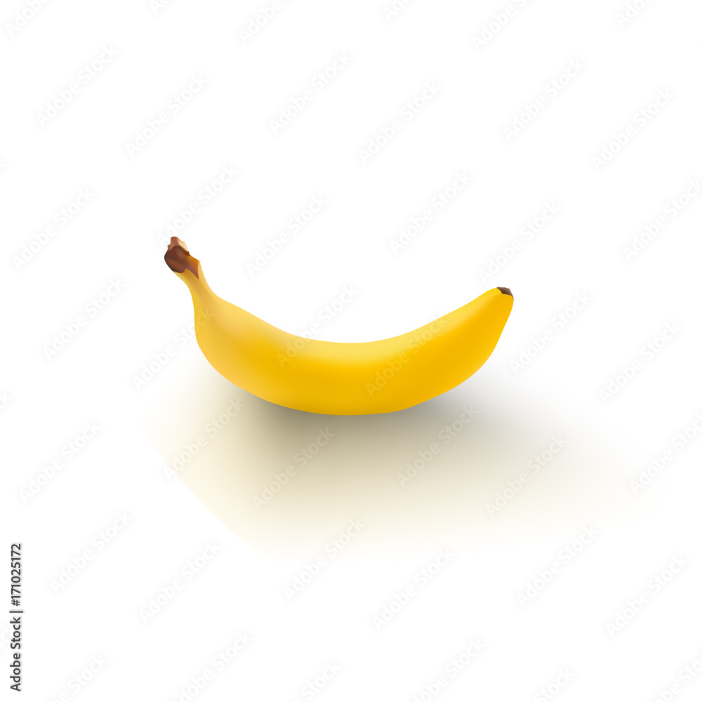 Banana vector icon illustration isolated fruit food design background realistic Banana vector icon illustration isolated fruit food design background realistic