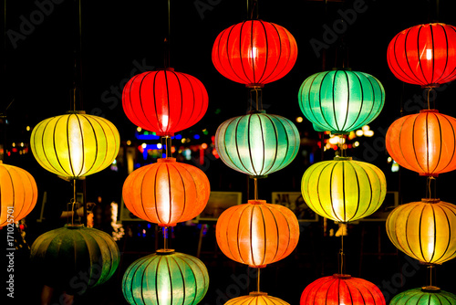 Colorful lanterns at the market street of Hoi An Ancient Town