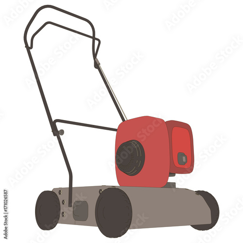 Lawn mower vector icon grass garden illustration mowing gardening isolated work tool