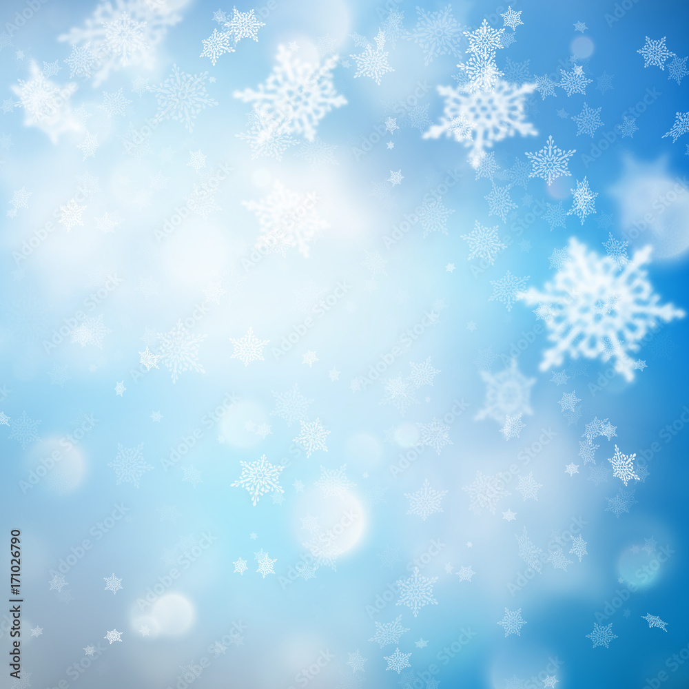 Christmas Background with Lights and Snowflakes. EPS 10 vector