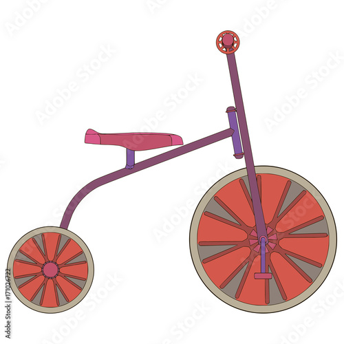 Tricycle vector bike bicycle icon isolated toy red ride wheel transportation kids illustration child