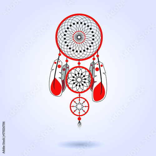 colored cartoon illustration of a dream catcher