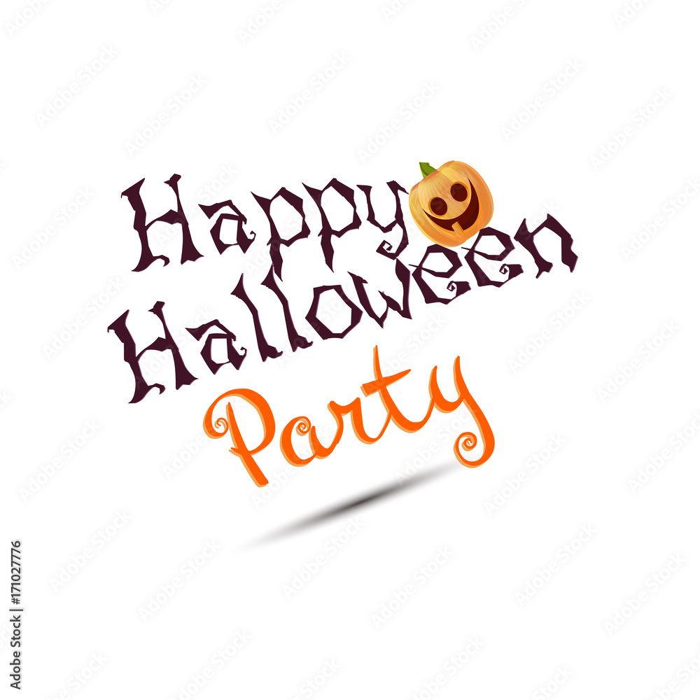 Halloween party poster with pumpkins vector illustration isolated symbol